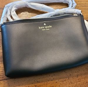 BRAND NEW WITH TAGS NEVER USED KATE SPADE BLACK CROSSBODY PURSE LEATHER